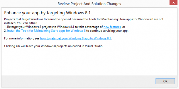 Retarget Store App from Windows 8 to 8.1